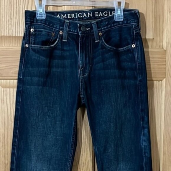 American Eagle Outfitters Blue Low Rise Boot Cut Distressed Denim Jeans - Picture 2 of 10